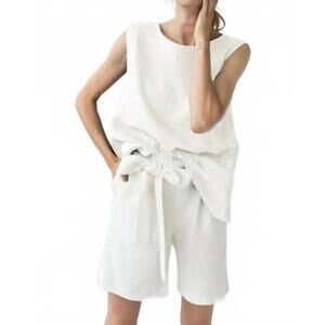 NEW LE MUSE linen tank in white